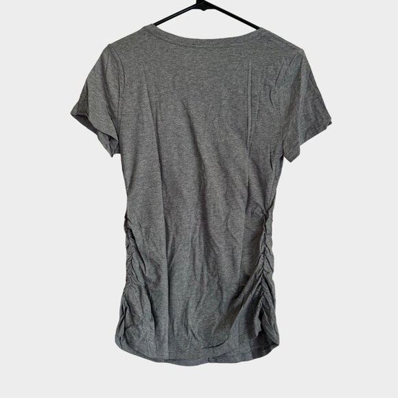 NEW Short Sleeve Fashion V-Neck Maternity T-Shirt - Isabel Maternity - Gray - Picture 4 of 7